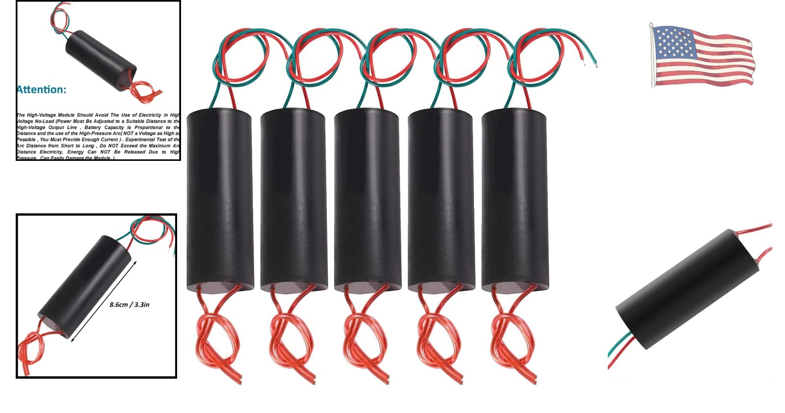 High Voltage Transformer Set – 5pcs, Easy Connect DC 6-12V Pulse Generators