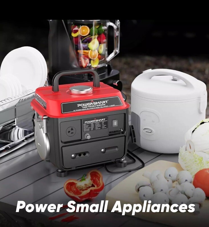 Portable Generator,Power Smart1200W Generator for Home Backup,RV Camping Outdoor