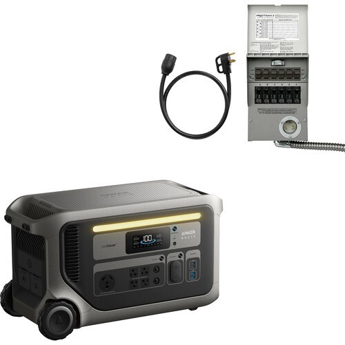 Anker SOLIX F3000 Black Long Lasting Portable Power Station with Transfer Switch