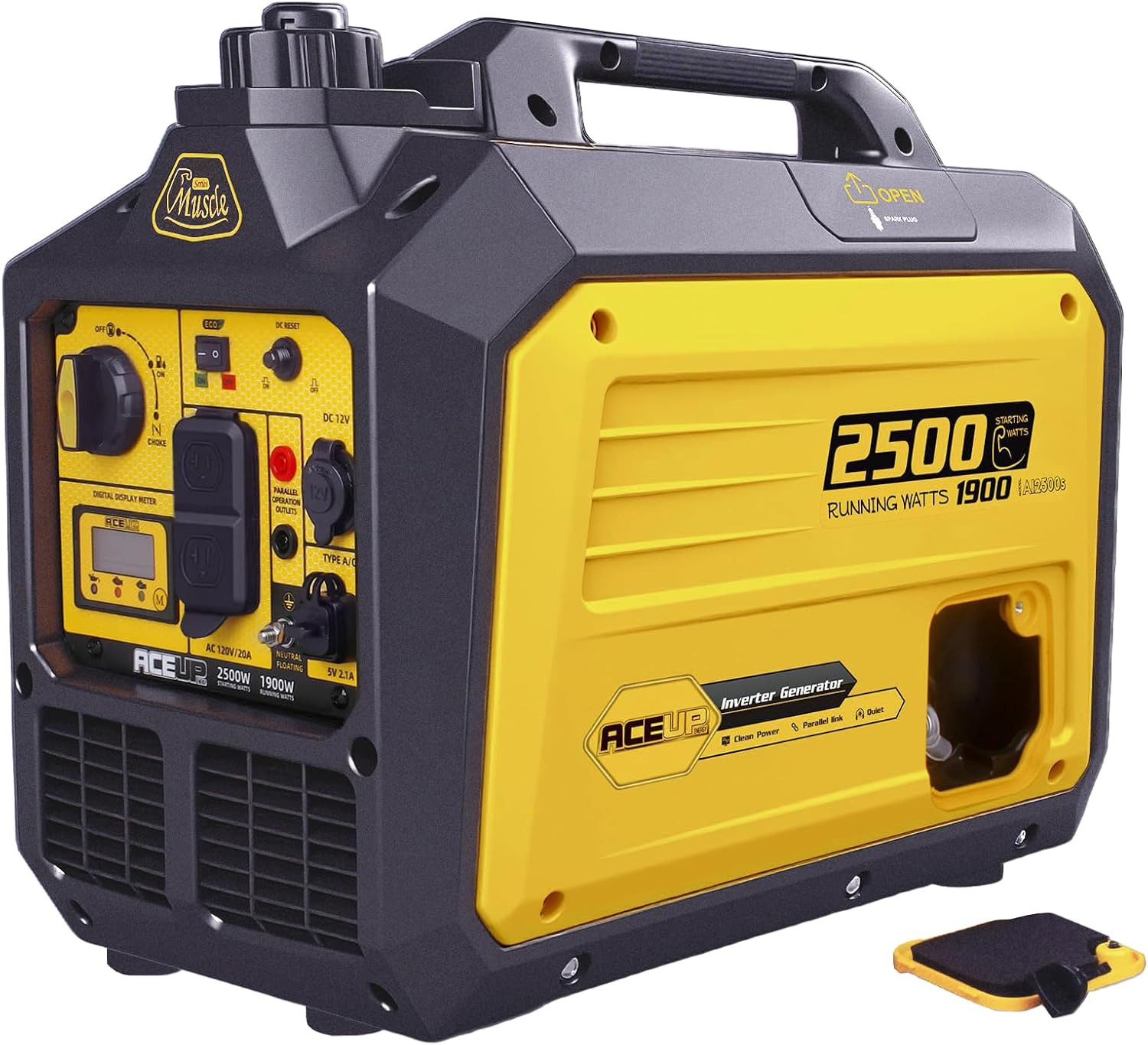 2500 Watt Gas Inverter Generator, Super Quiet Portable Generator for Home Use, C