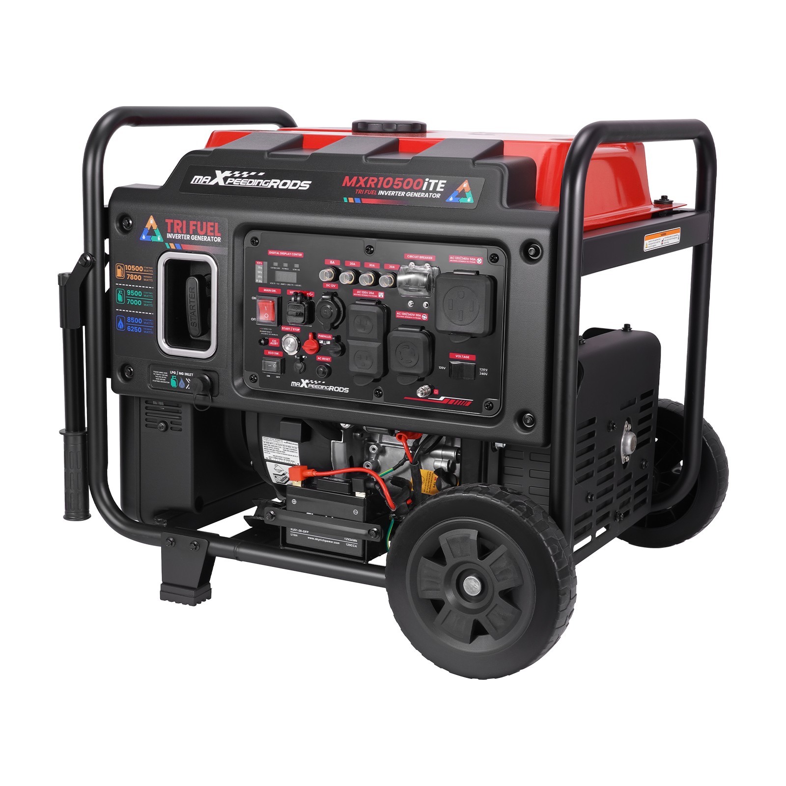 10500 Watt TriFuel Inverter Generator Electric Start Home Backup LP GAS Propane