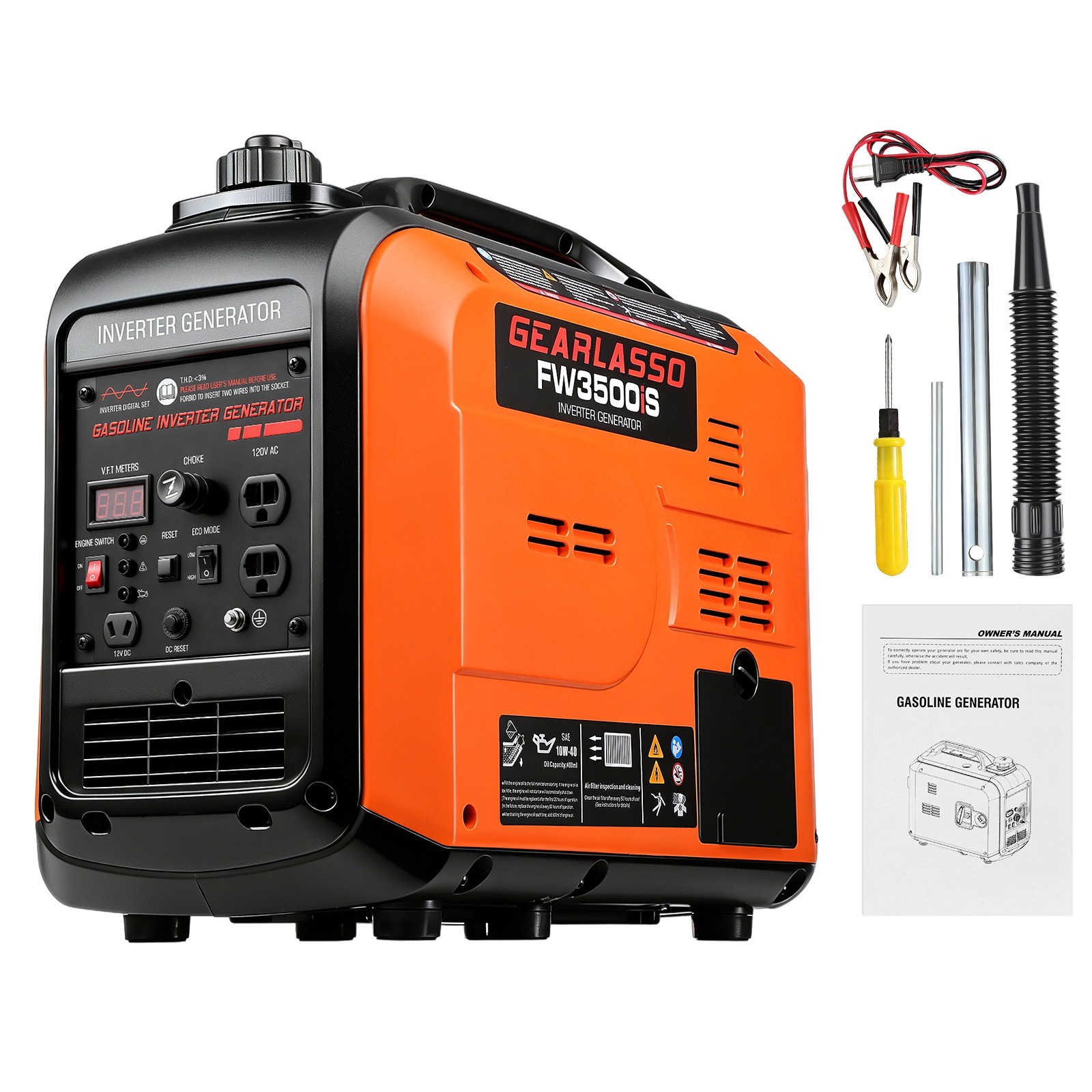 5000W Portable Inverter Generator Gas Powered Quiet for Home Backup Lightweight