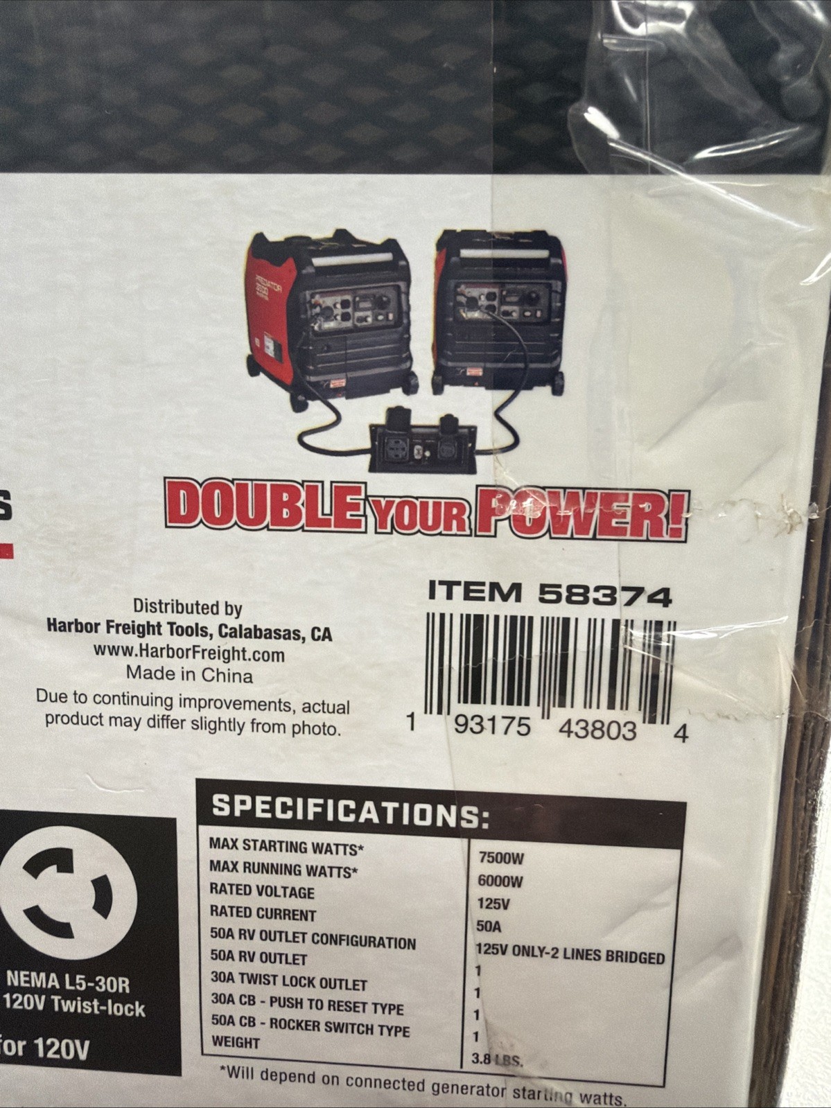 Predator 50 Amp Generator Parallel Kit for 3500W-5500W Inverters – 58374
