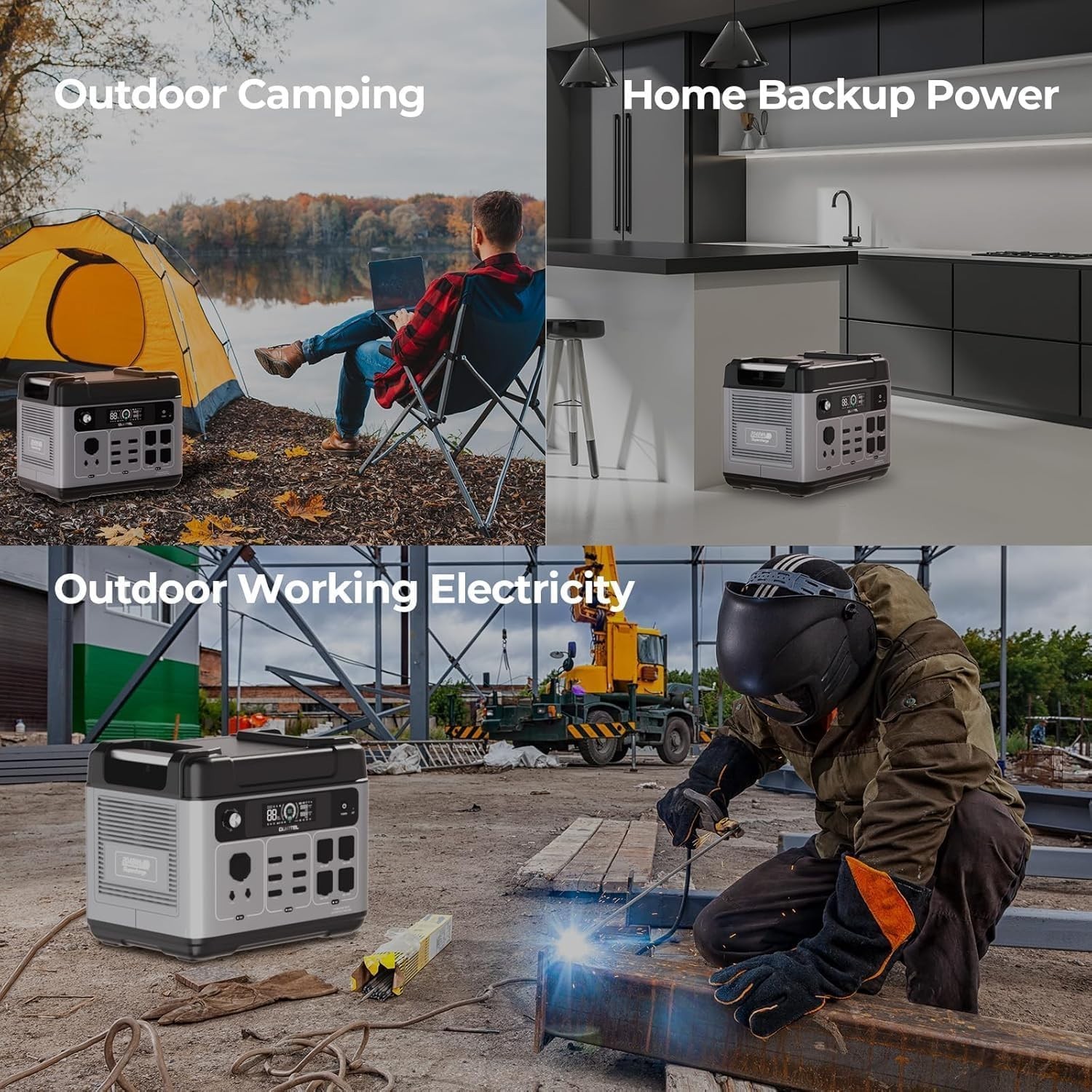 OUKITEL P2001 Plus Portable Power Station 2400W/2048Wh Solar Generator LFBattery