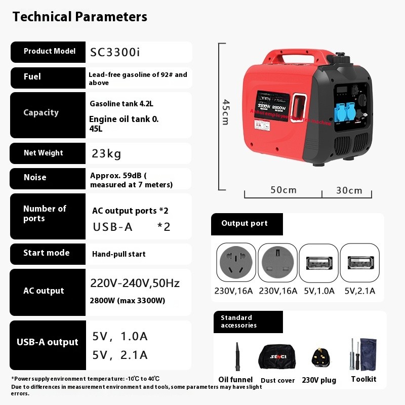 Silent Inverter Gasoline Generator 220v Household Portable Home Generator