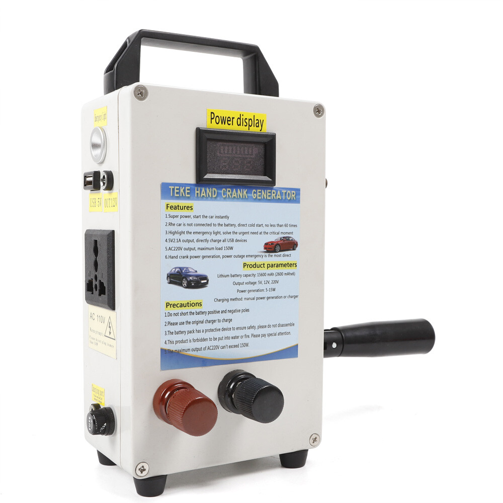 Emergency Survival Power Energy 150W Portable Manual Hand Crank Dynamo Generator