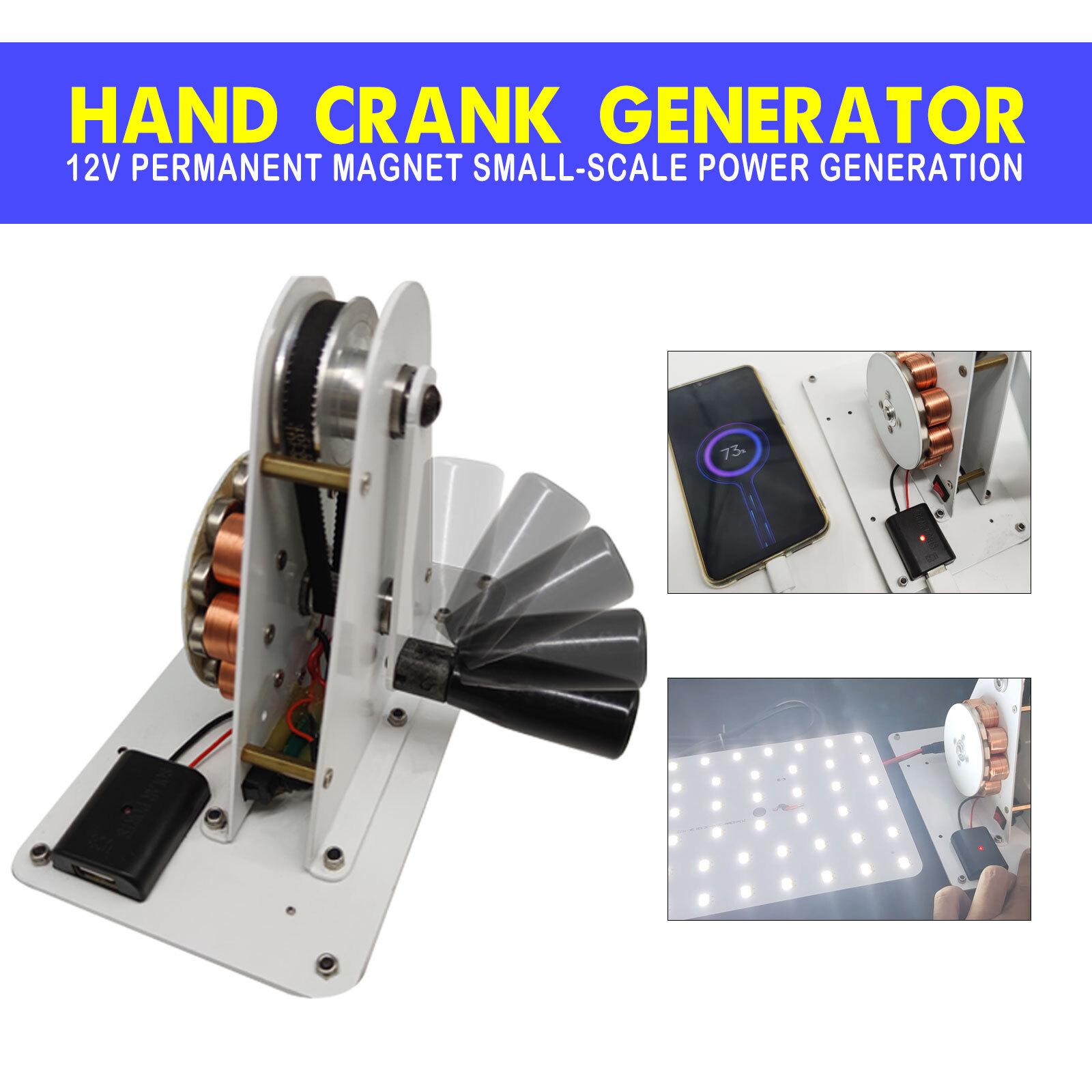 Portable Hand Crank Generator Outdoor Survival Emergency Manual Power Charger