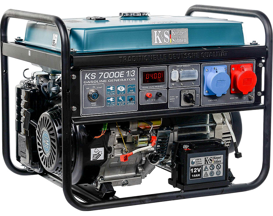 KS7000E-1/3 Generator VTS Gasoline AVR Emergency Power Supply 5.5KW 400V