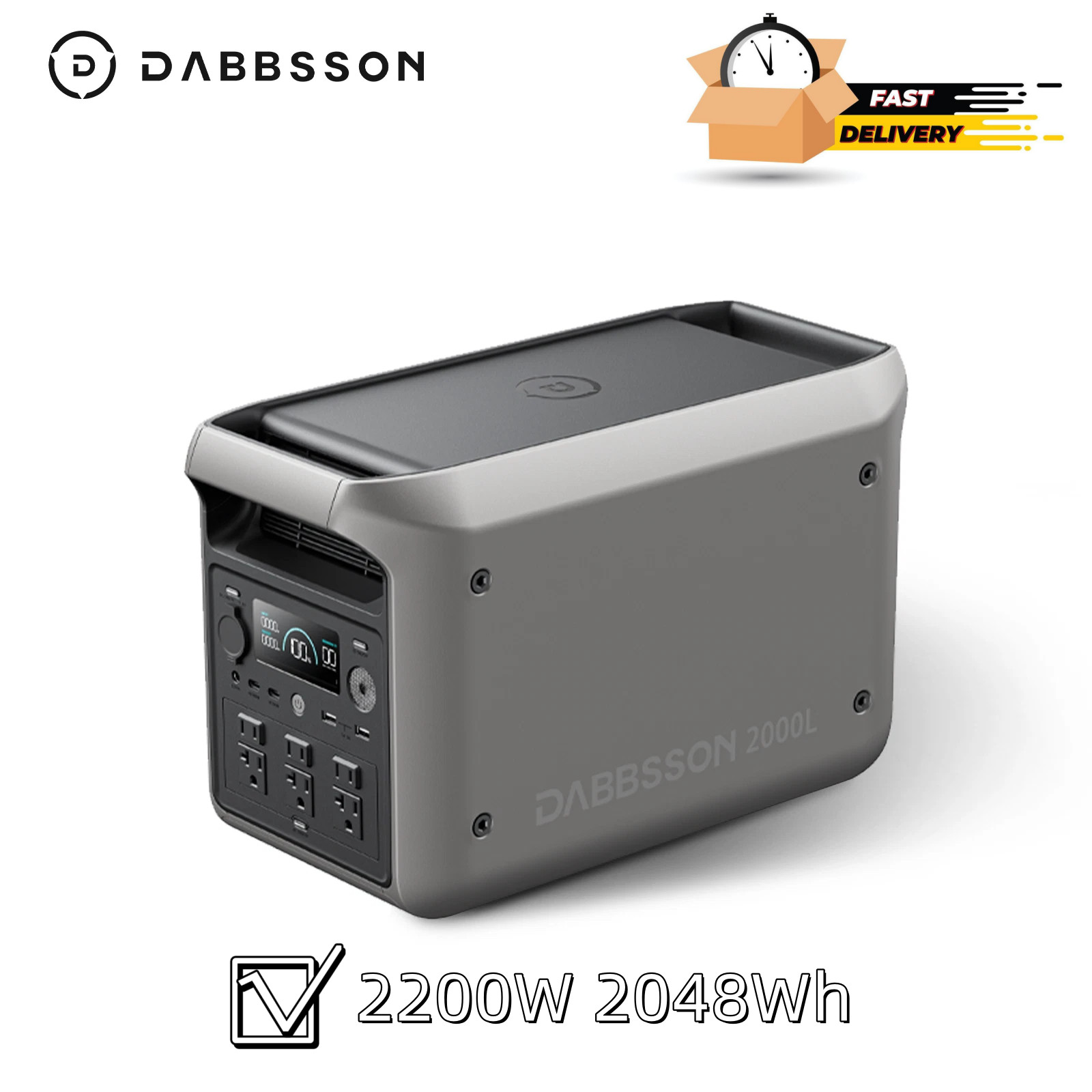Dabbsson 2000L Portable Power Station 2200W 2048Wh Solar Generator App Control