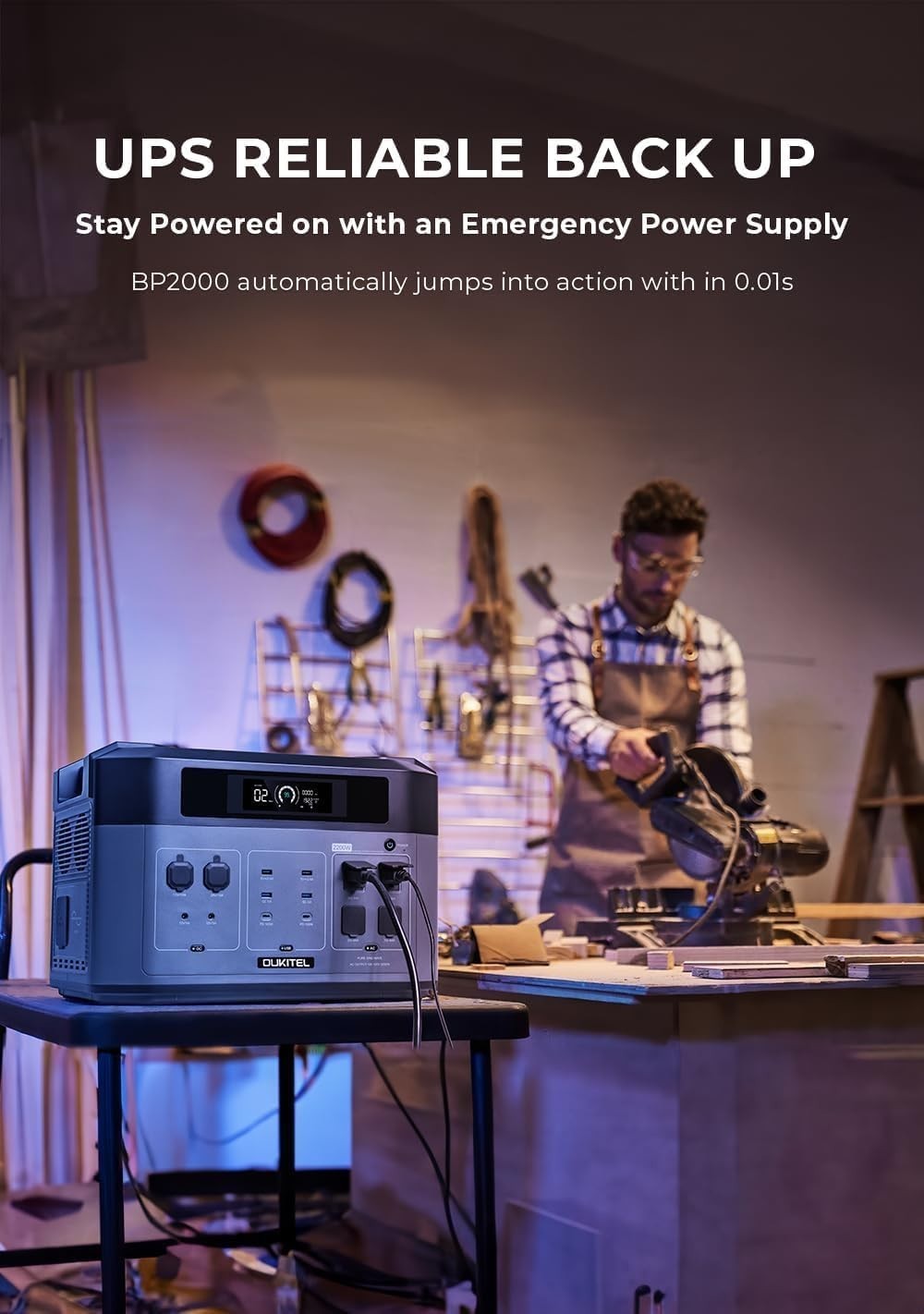 OUKITEL Power Station 2048Wh/4400W Solargenerator Expandable UP 16384Wh LiFePO4