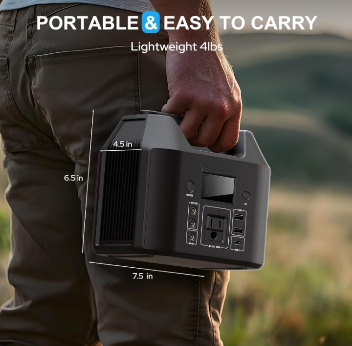 Estación de Energía Portátil 150W 122.8Wh LiFePO4 para Camping y RV, Nuevo