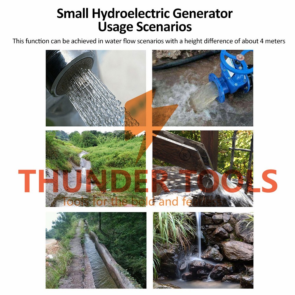 Thunder Tools DC18V 2A 36W Small Hydroelectric Generator Water Turbine