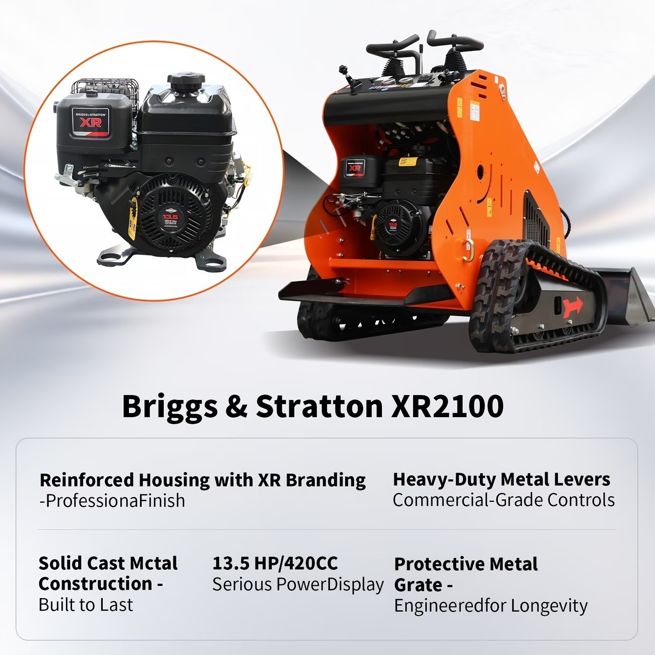 13.5HP Mini Skid Steer Loader Ride-On Tracked Crawler Dozer Farm Garden