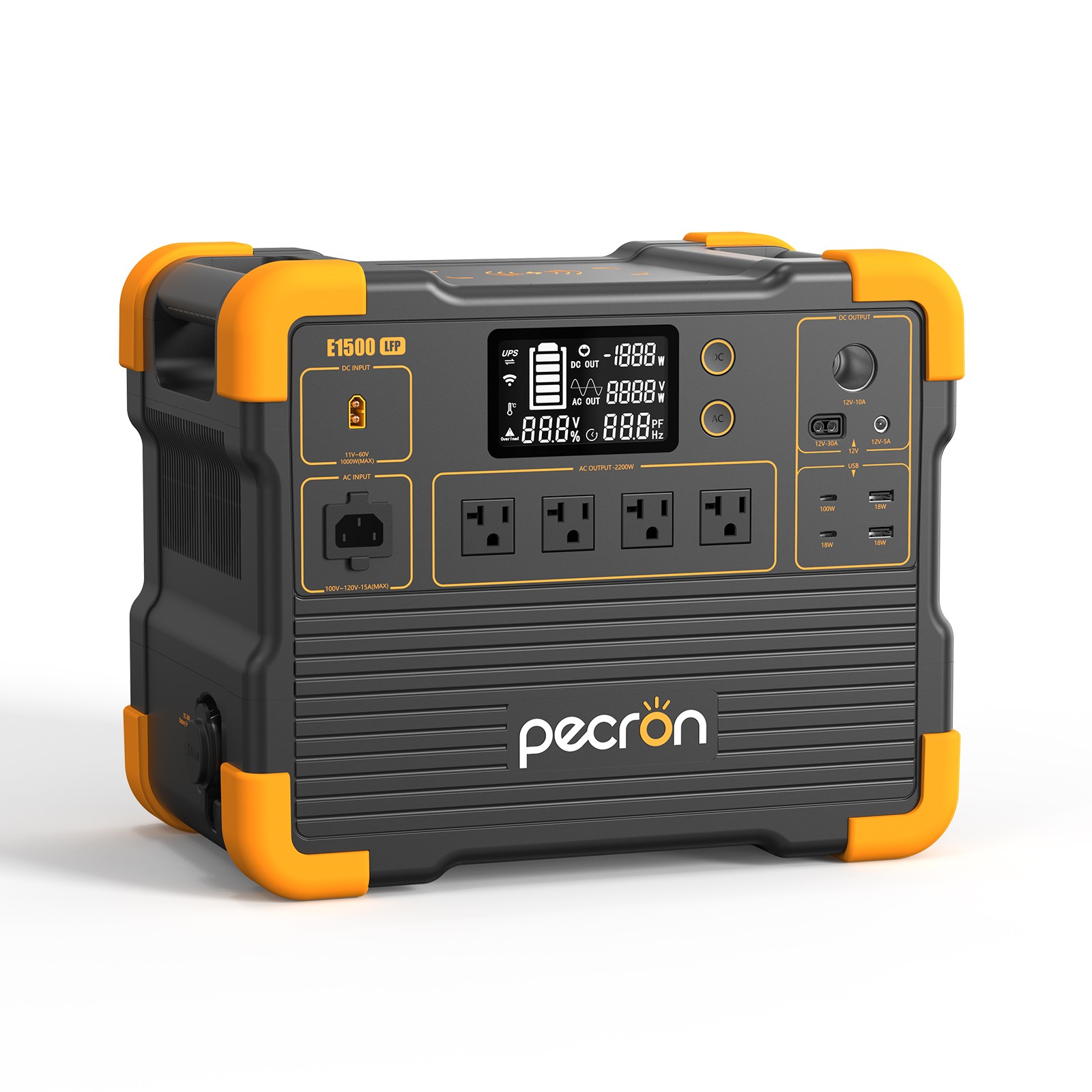 PECRON E1500LFP Portable Power Station 2200W 1536Wh Generator + 200W Solar Panel
