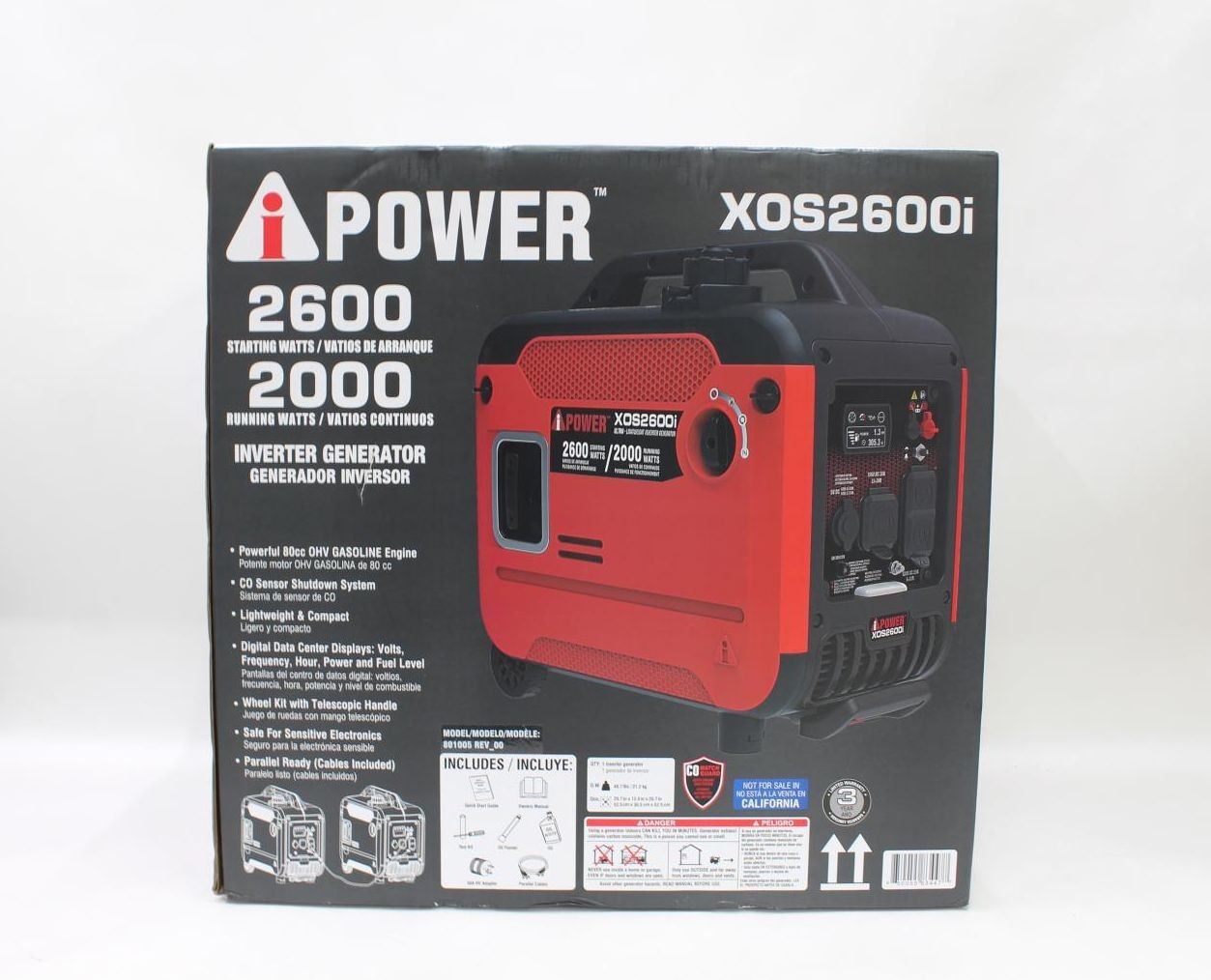 A-iPower 2600 Starting 2000 Running Watt Inverter Generator – XOS2600i