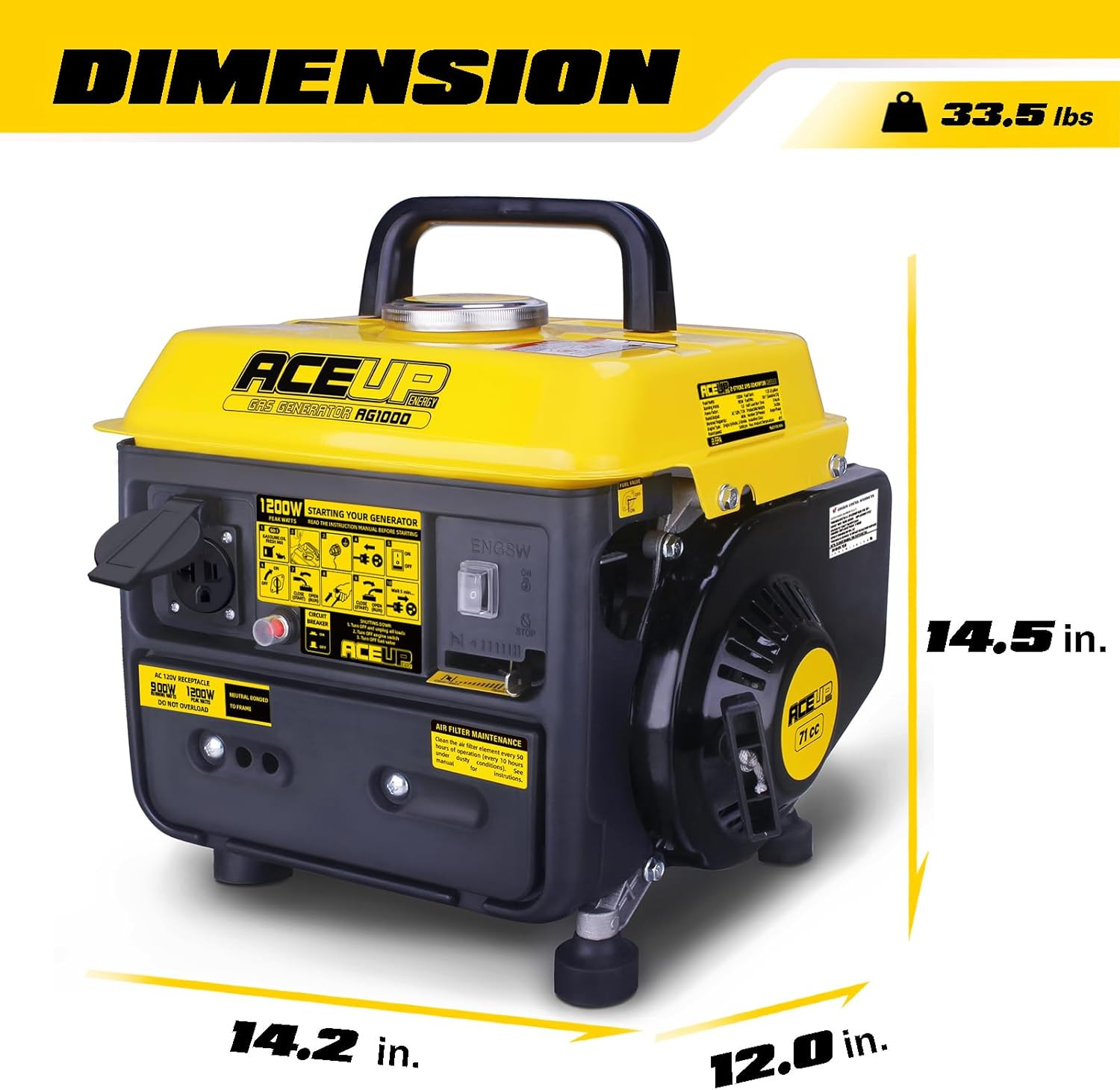 LA MEJOR Planta Generador De Luz Electrica De Gasolina 2 Ciclos 1200W Portatil