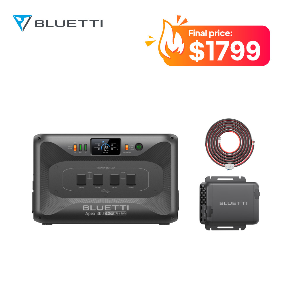 BLUETTI Apex 300+Charger 1 560W Alternator Charger 2764Wh Power Station