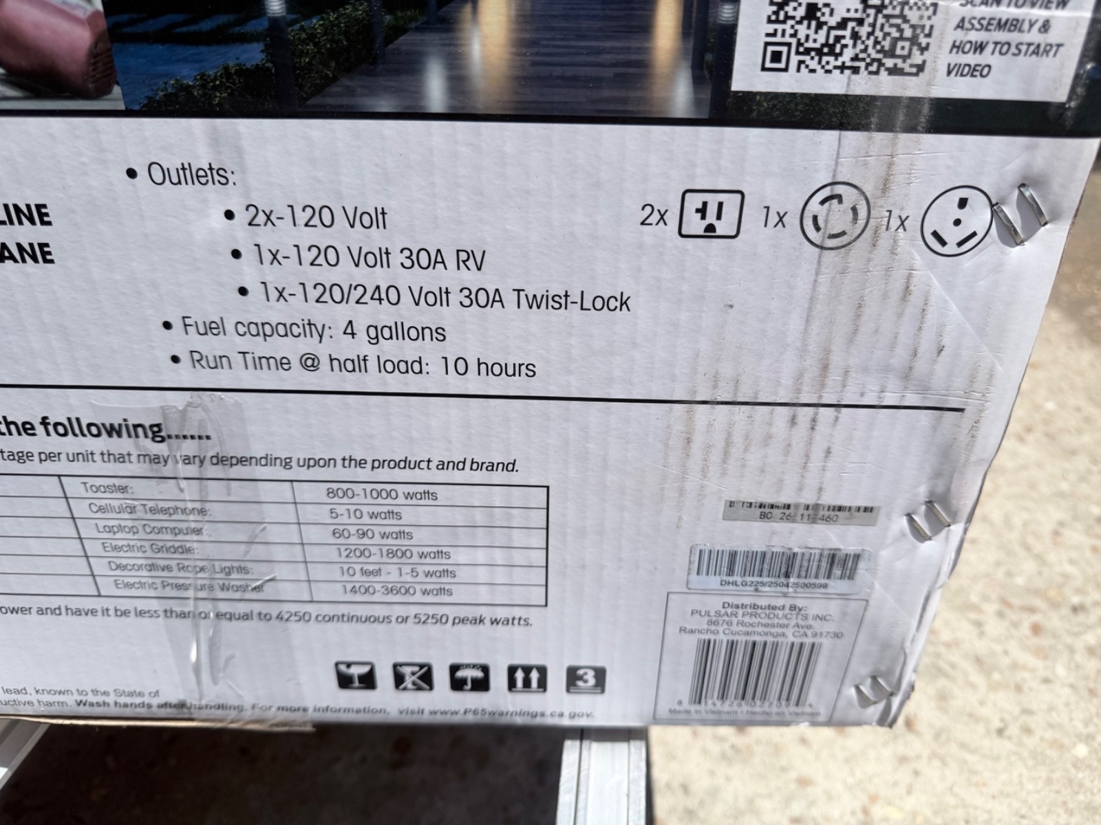 Pulsar PG5250BCO 5250W Dual Fuel Portable Generator 224cc Propane or Gas