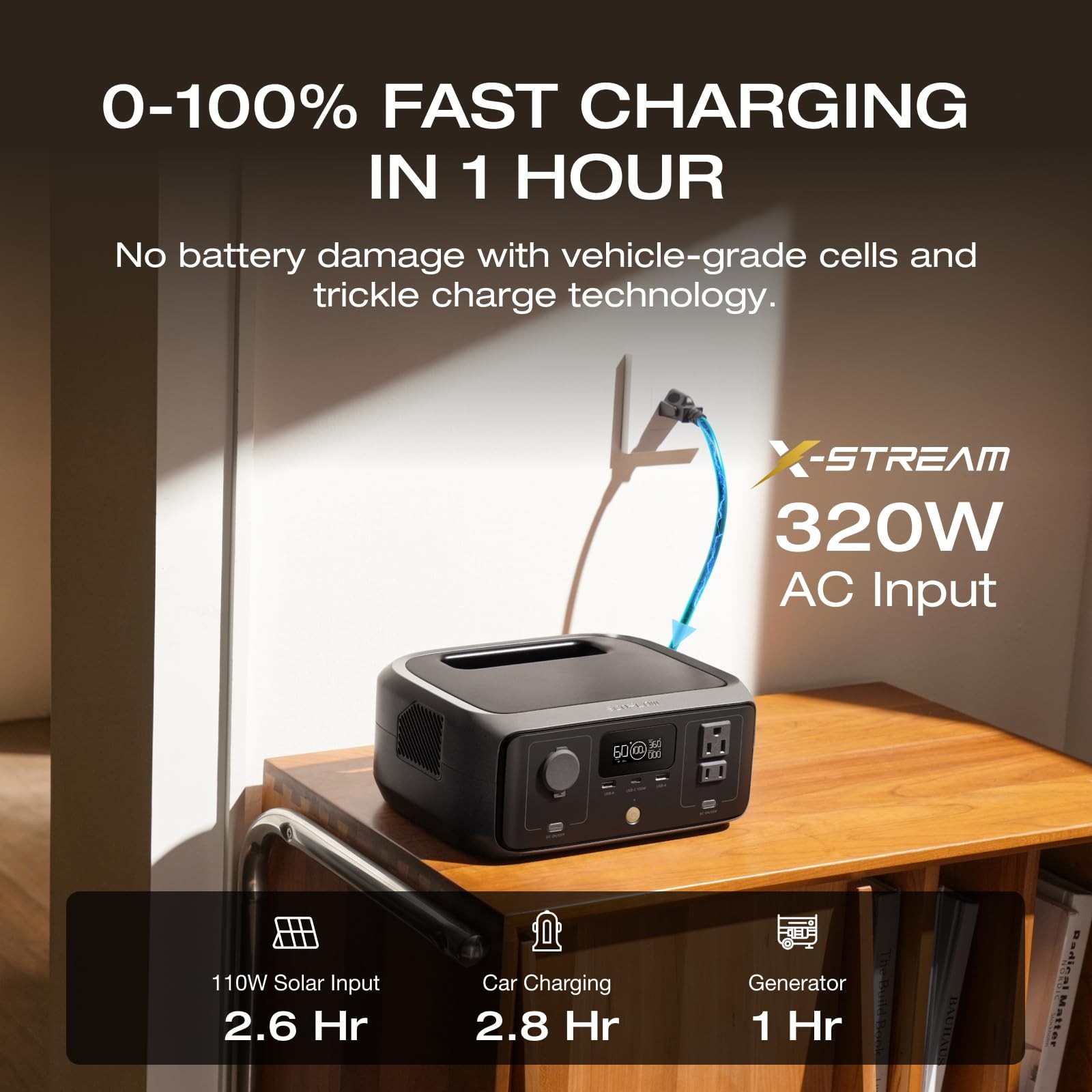 EF ECOFLOW Portable Power Station RIVER 3, 245Wh LiFePO4 ‎Black