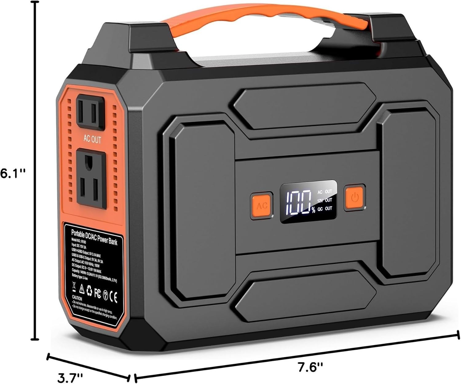Estación De Energía Portátil 146Wh 39600mAh Generador Solar Con Enchufe AC 110V
