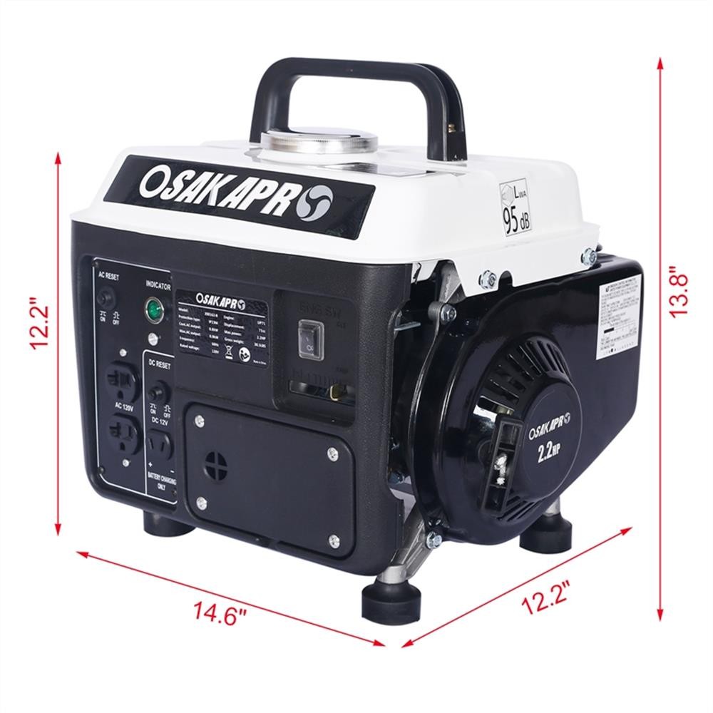 Portable 900W Gas Generator 71cc Engine / Low Noise Home Outdoor Use