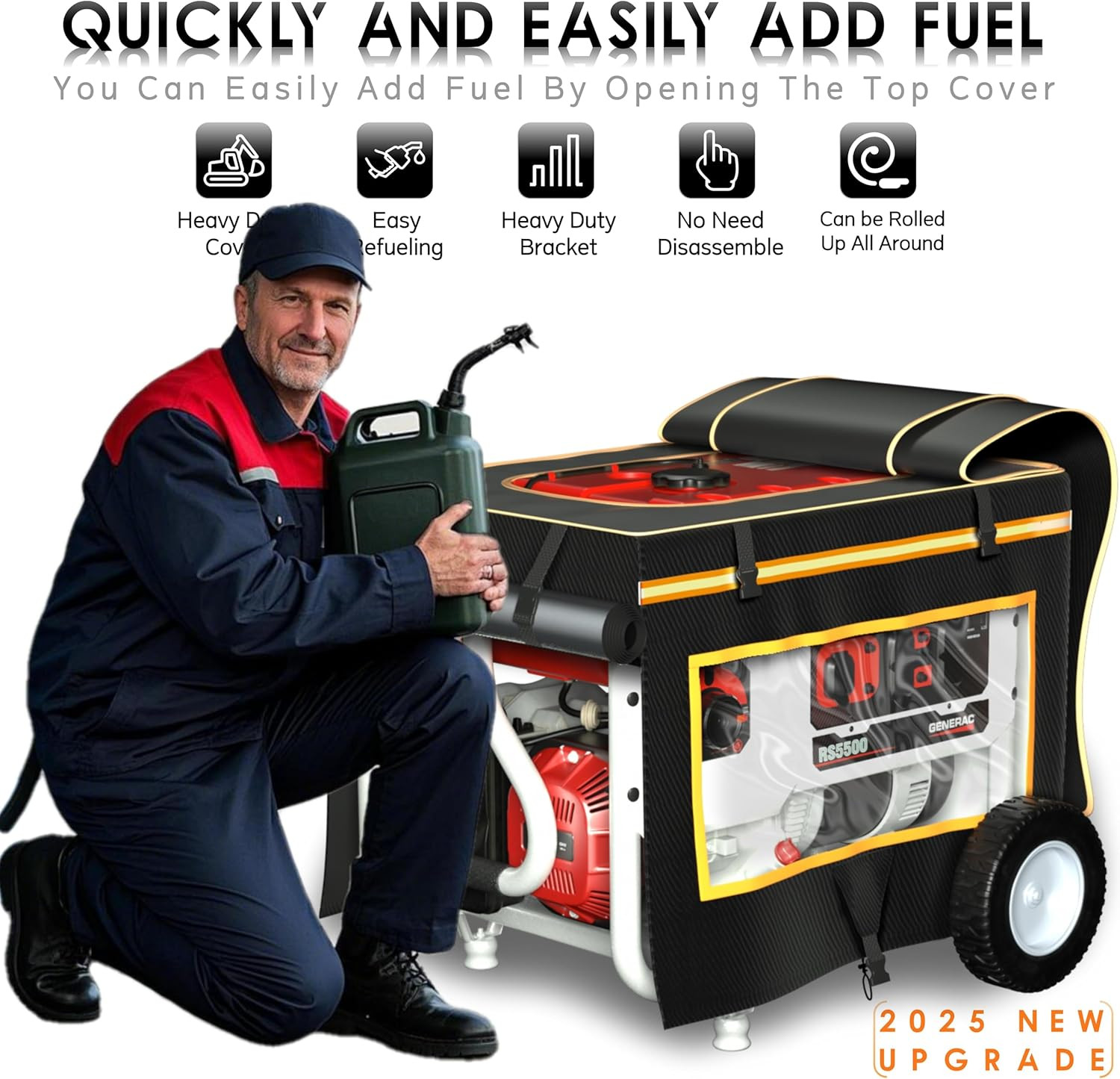 Generator Covers While Running Waterproof, 32″L X 24″W X 24″H Heavy Duty Generat