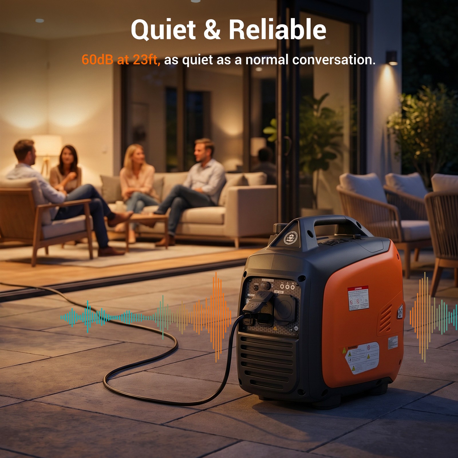 Efurden 4300W Quiet Generator Inverter Gasoline for RV Camping / Home Backup
