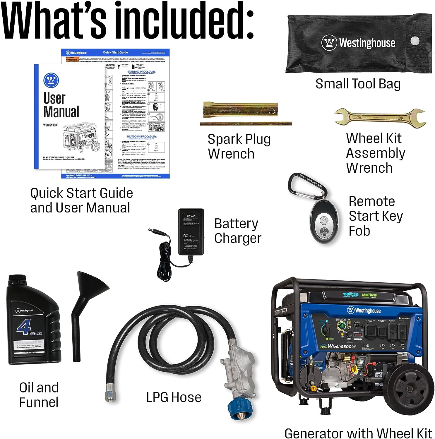 Westinghouse 12500 Watt Dual Fuel Home Backup Portable Generator, Remote Electri
