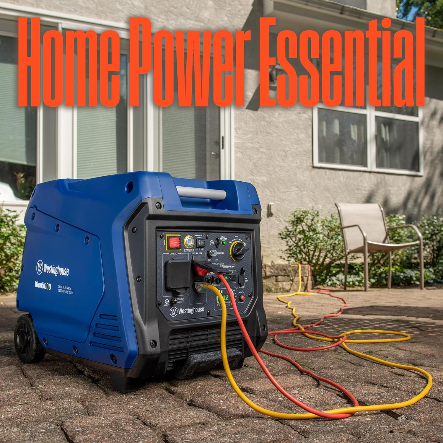 5000 Peak Watt Portable Inverter Generator with Remote Start & Wheels