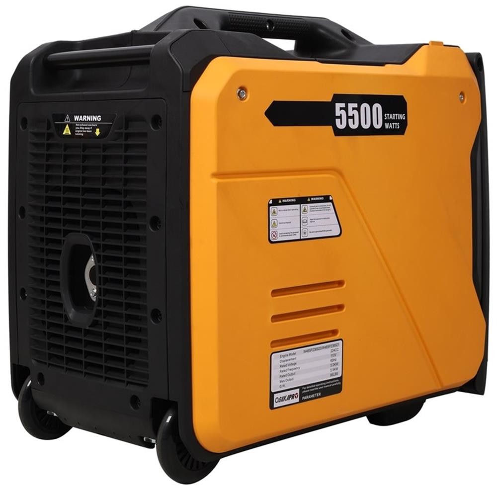 Pemberly Row 5500W Super Quiet Inverter Generator 224CC Gas Electric in Orange