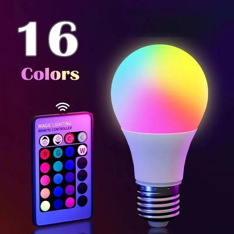 16 Colors RGB Bulb LED Multicolor Bulb E27 220V Household Lighting Dimmable 24 K