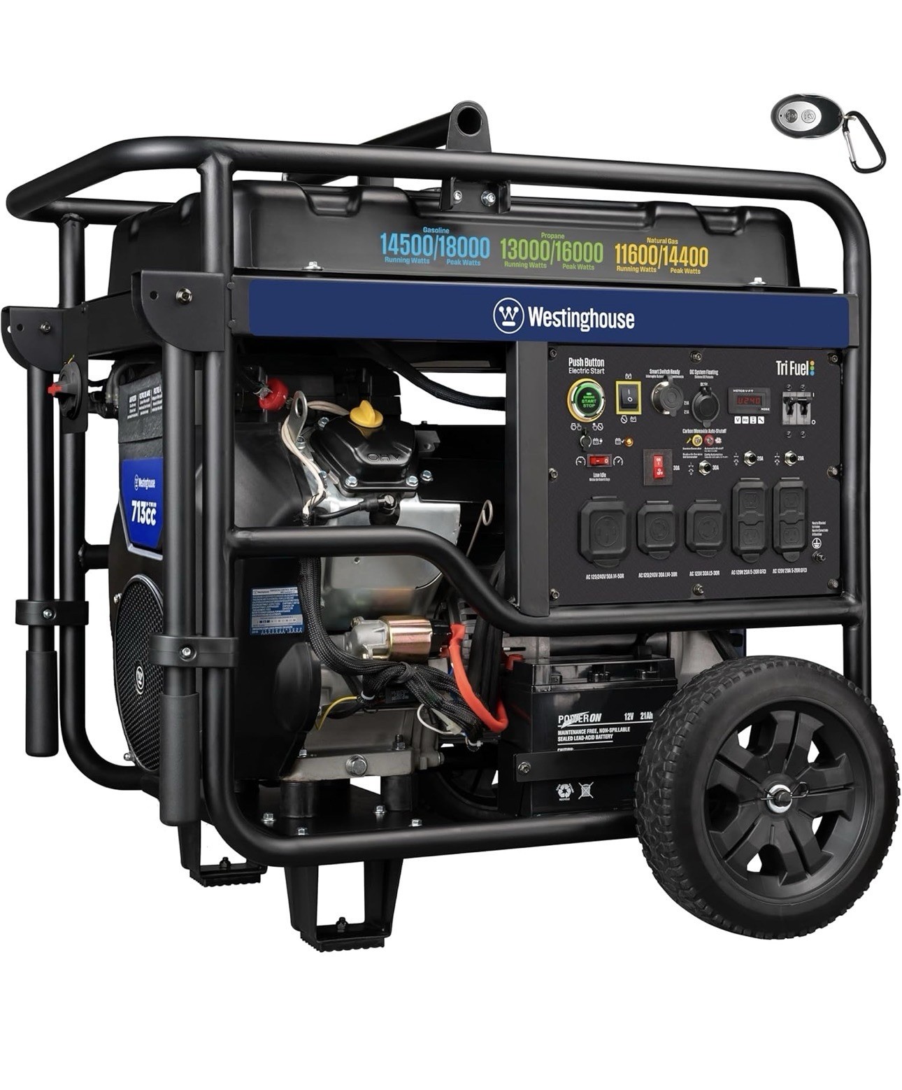 Westinghouse 18,000-W Portable Hybrid Tri-Fuel Gas Generator with Remote Start