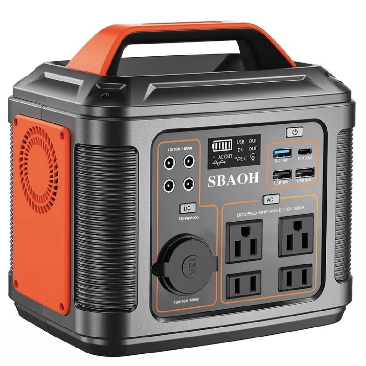 SBAOH Portable Power Station P302,296Wh Lithium Battery with 300W AC Outlets