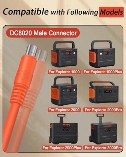 Jackery 3000 Pro Car Charging Cable 14AWG for Jackery