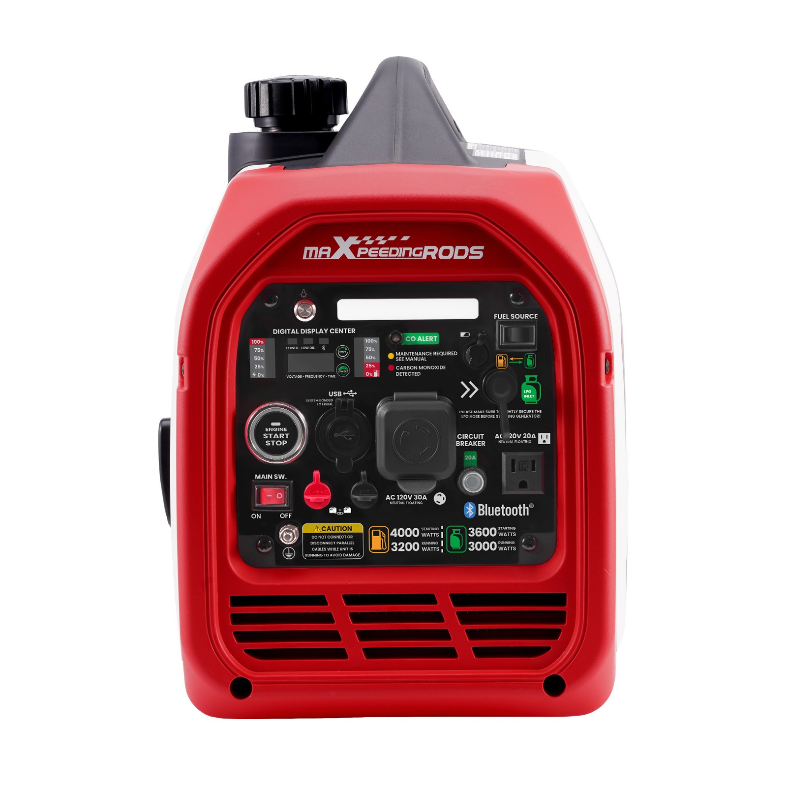 4KW Portable Dual Fuel Generator Inverter LPG/Gas Bluetooth Start Quiet