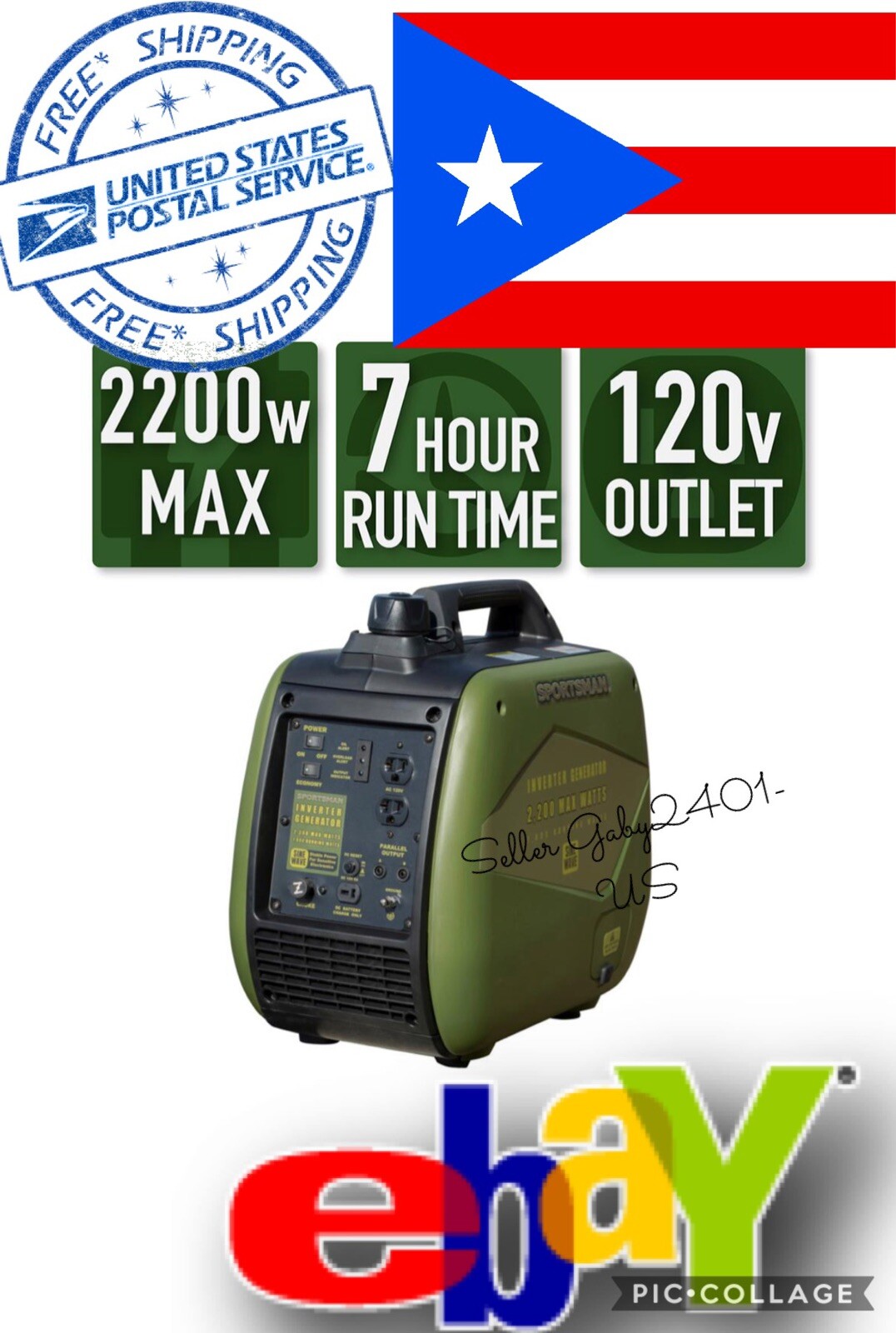 Sportsman 2,200-Watt GASOLINE Powered Inverter FREE SHIPPING TO PUERTO RICO.