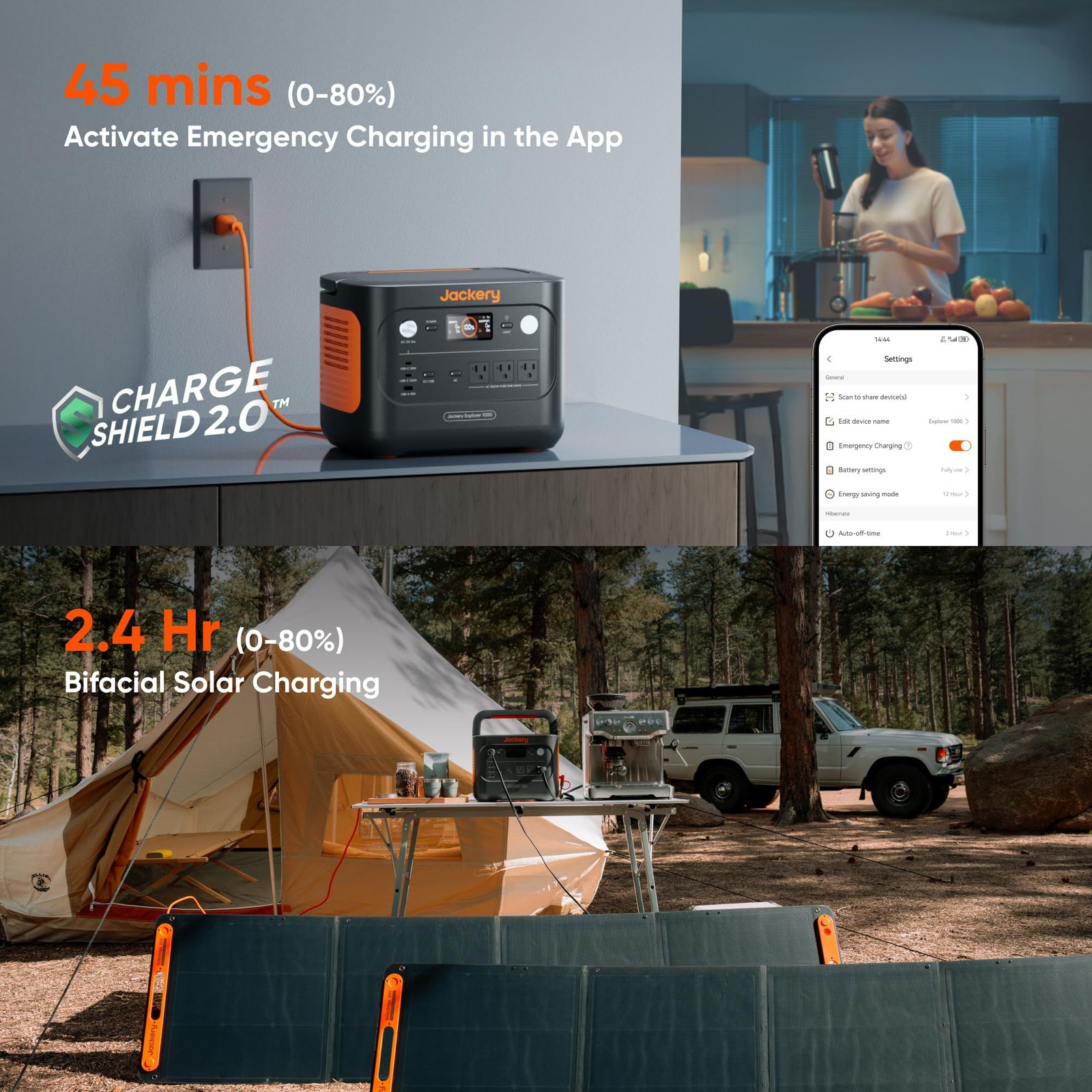 Jackery Explorer 1000 v2 Portable Power Station,1070Wh,1500W black