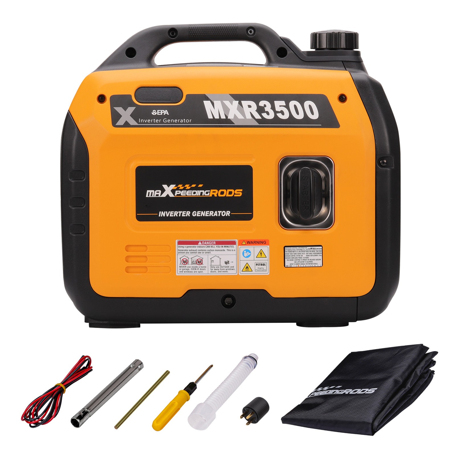 3500 W Portable Gas Powered Generator Inverter for Camping, RV, Home Backup