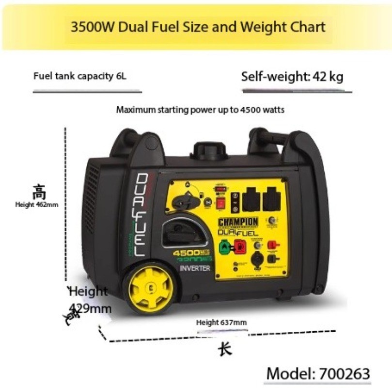 Generator LPG Gasoline 2KW 3KW 220V Inverter Home Use Low Noise RV Outdoor