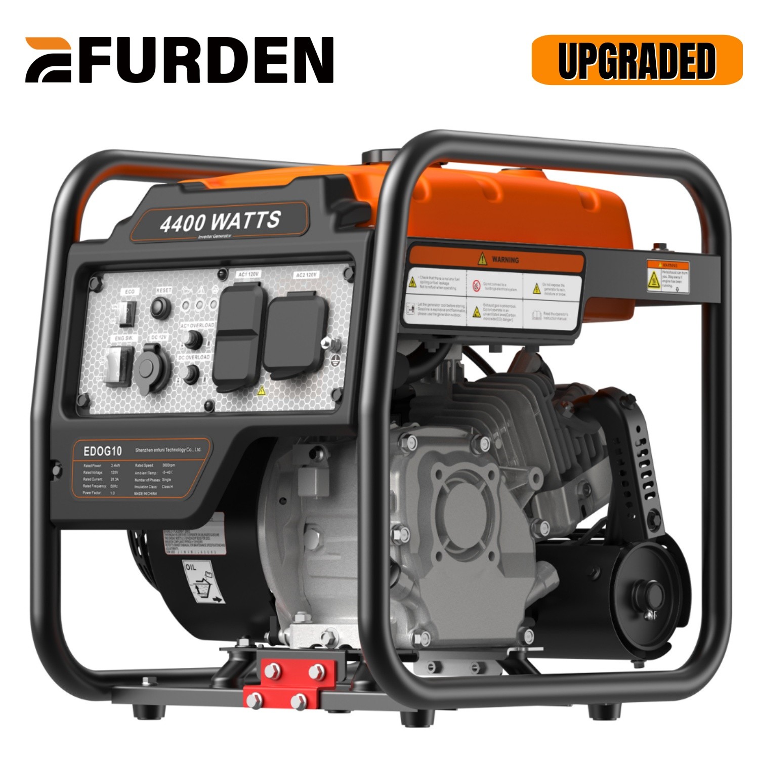 EFURDEN 4.4KW Inverter Gas Generator Gas Powered Generator for Home Backup NEW
