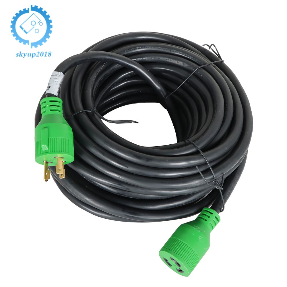 3 Prong 30 Amp Generator Extension Cord 10Ft NEMA L5-30P/L5-30R