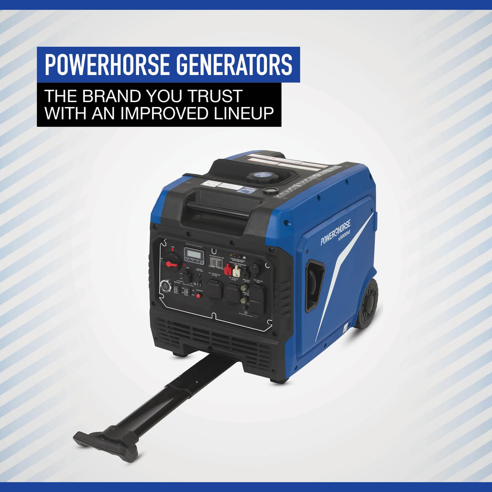 Powerhorse Inverter Generator, 8000 Surge Watts, 6000 Rated Watts, 62dB, Dual