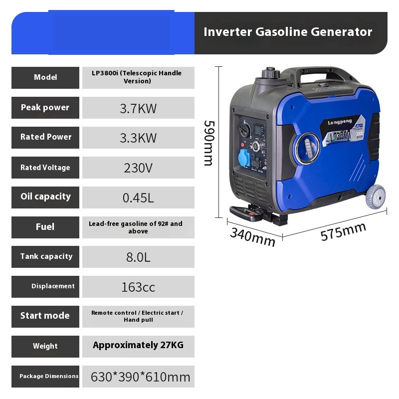 Gasoline Generator 220v Small Home Outdoor Camping Handheld Portable Inverter