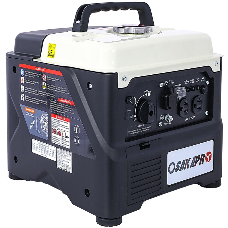 Portable Gasoline Inverter Generator 1200W Ultra-quiet Gas Engine Camping Home