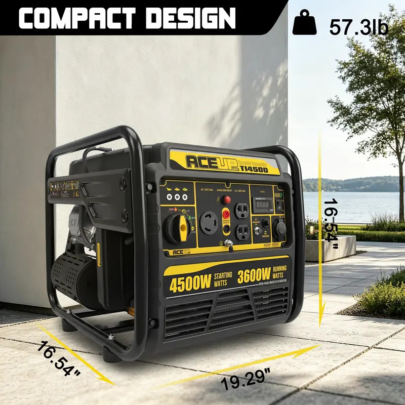 4500W Inverter Generator Gas 4-Stroke 223CC Hurricane, Emergency & Outdoor Use