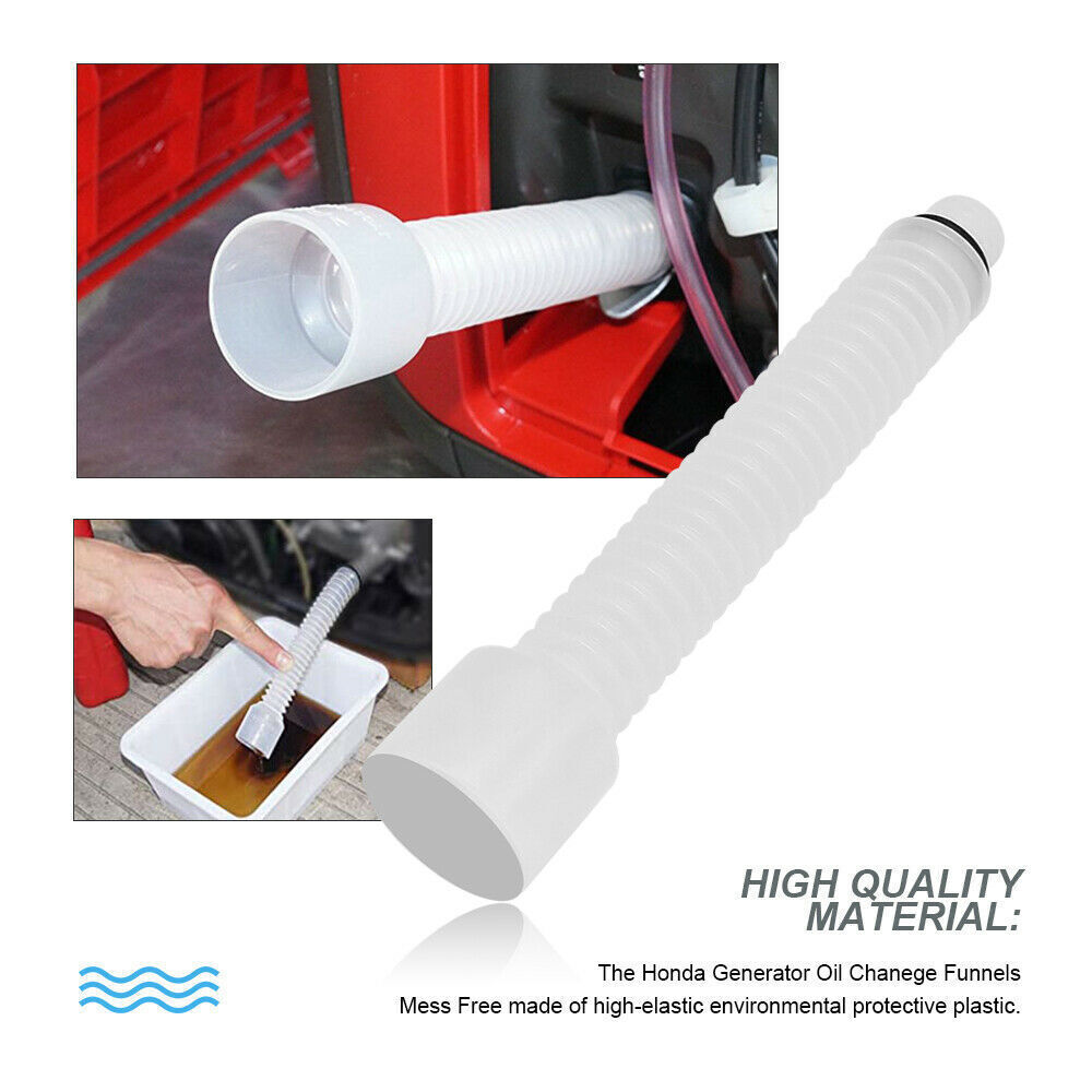 White Flexible Mess Free Oil Change Funnel Tube for Honda Inverter Generator