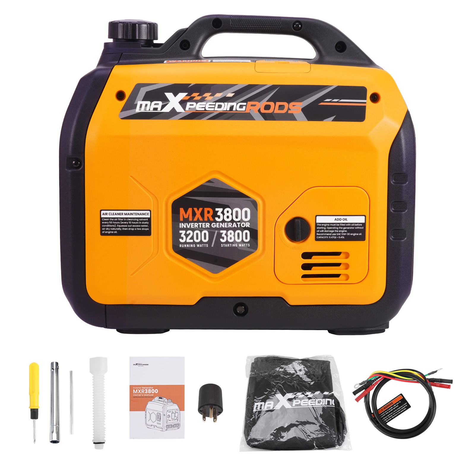 3800W Portable Inverter Generator Quiet 58dB Home Backup RV Camping Outdoor