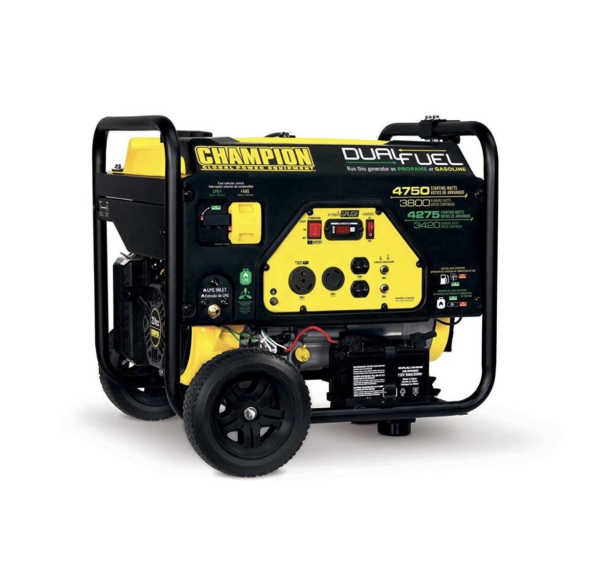 Champion 4750/3800W RV Ready Dual Fuel Gas & Propane Powered Portable Generator