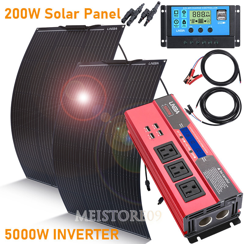 5000W Inverter Solar Panel Kit Solar Power Generator 30A Home 110V Grid System