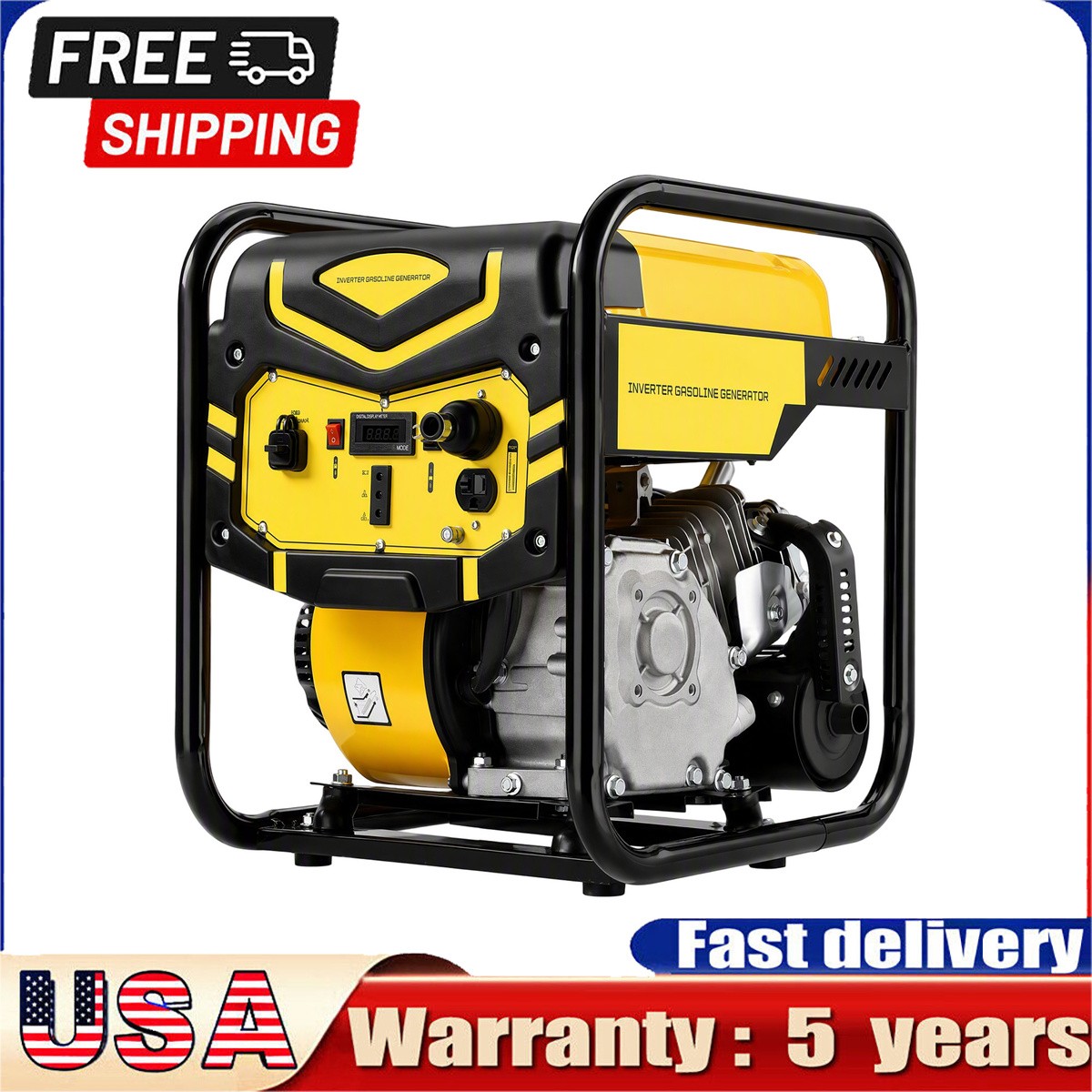 For Home Backup Recreation Quiet Inverter Generator Gasoline Powered 110V Outlet